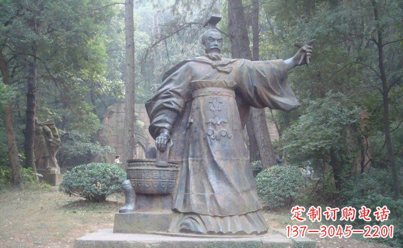 烟台汉武帝古代名人铜雕