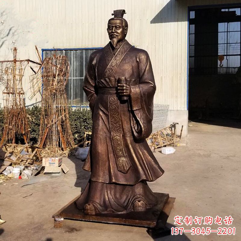 烟台高质量汉武帝刘彻铜雕塑像