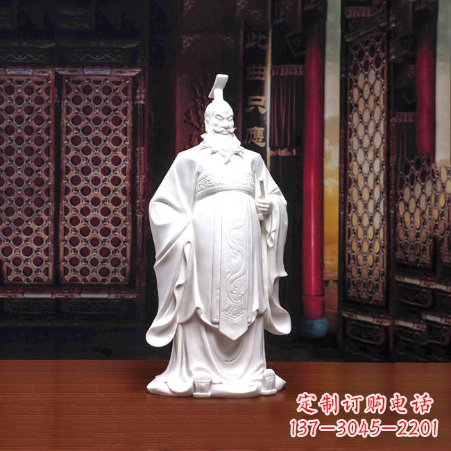 烟台汉武帝刘彻汉白玉石雕像