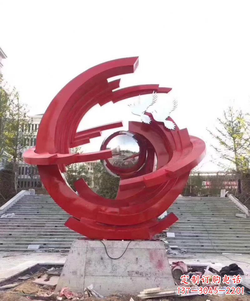 烟台体现和平美感的不锈钢和平鸽雕塑