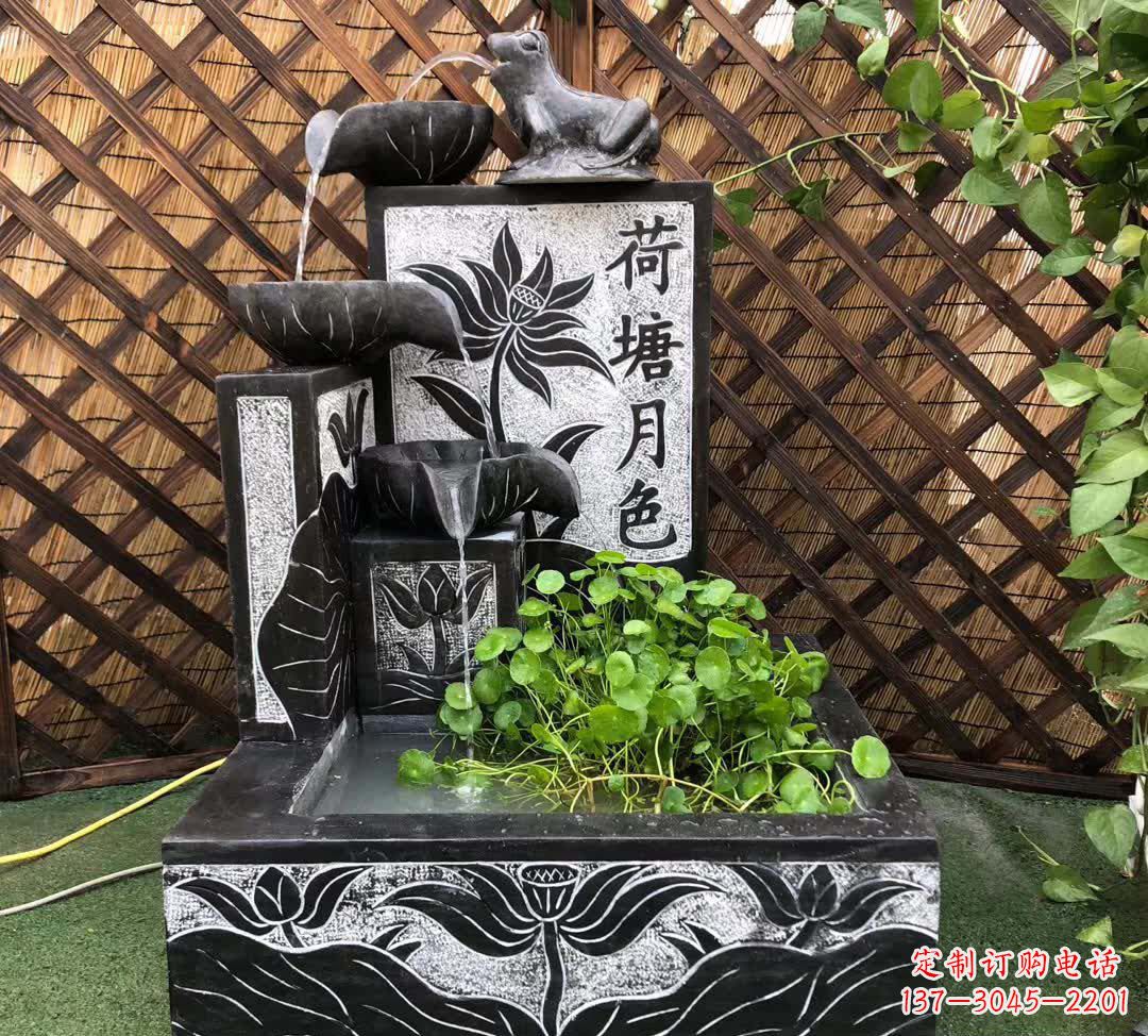 烟台荷塘月色景观石雕喷水池