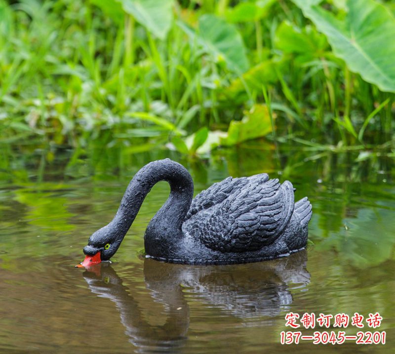 烟台黑天鹅雕塑,水塘装饰摆件