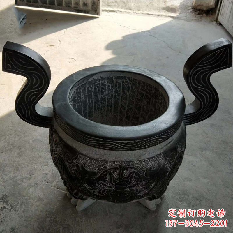 烟台中领雕塑:非凡的黑色石头香炉雕塑
