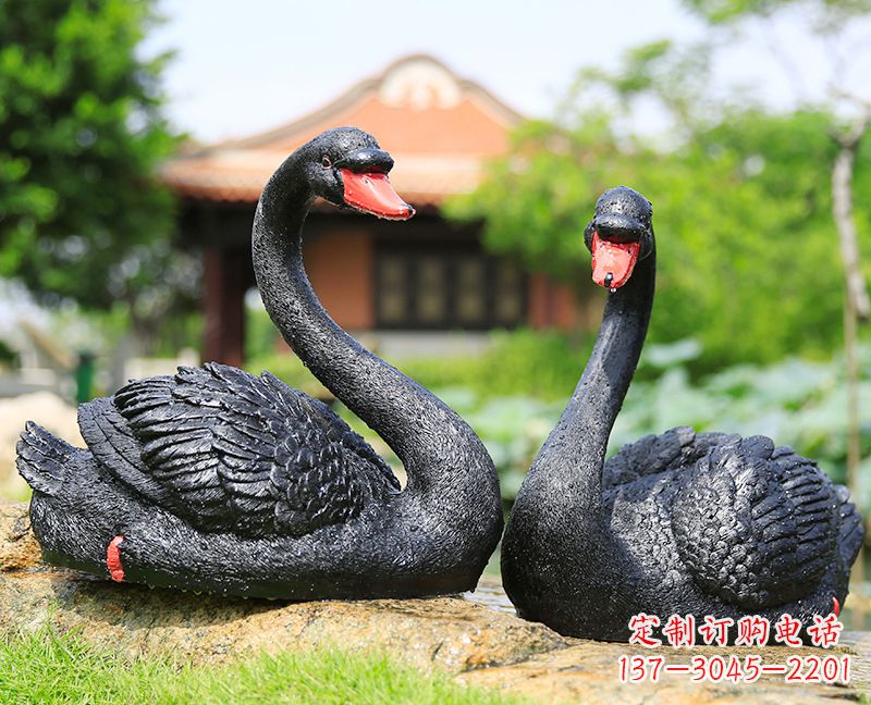烟台黑天鹅玻璃钢仿真雕塑