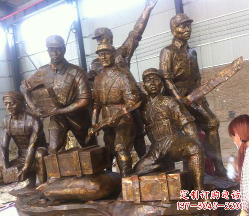 烟台把热血历史纪念永久铸就——红军雕塑
