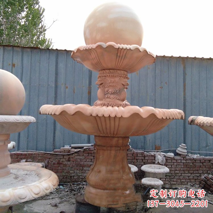 烟台专业定制红色风水球雕塑定制