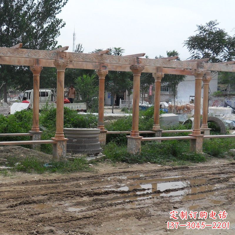 烟台红色石雕定制长廊雕塑