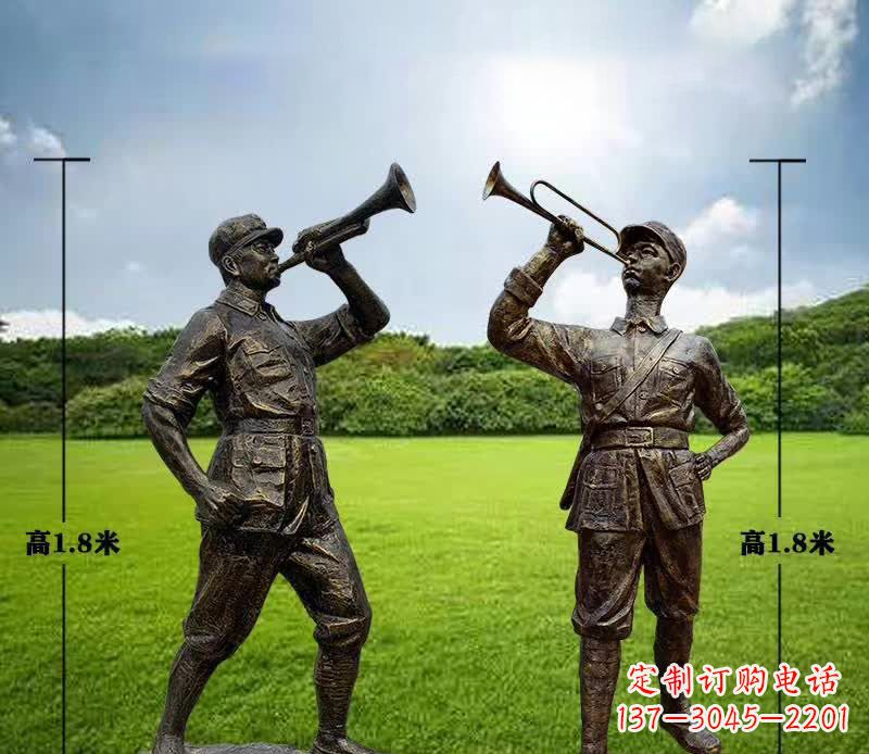 烟台红色文化主题红军铜雕112