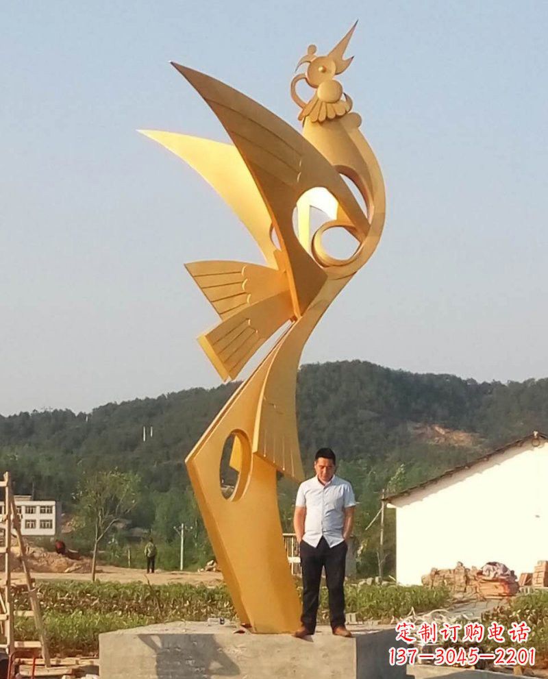 烟台湖北不锈钢抽象凤凰竣工