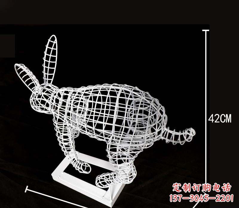 烟台全新上市!不锈钢镂空兔子雕塑