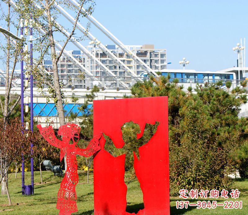 烟台全新设计:不锈钢皮影戏雕塑