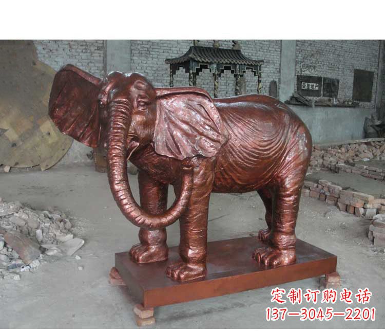 烟台艺术展现——户外大象铜雕塑