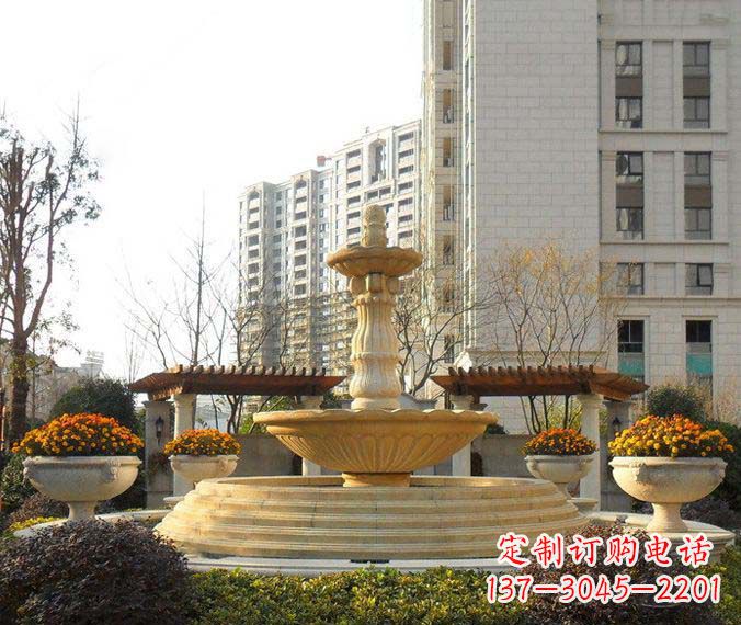 烟台户外多层喷泉石雕 (2)