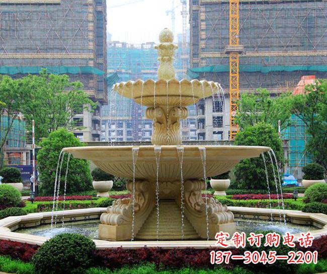 烟台户外多层喷泉石雕