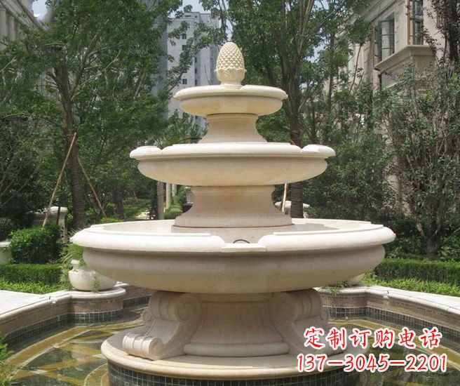 烟台户外多层喷泉石雕 (3)