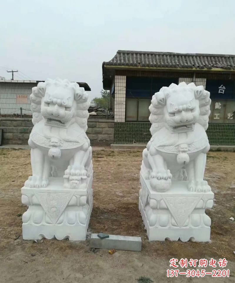 烟台户外镇宅石雕狮子