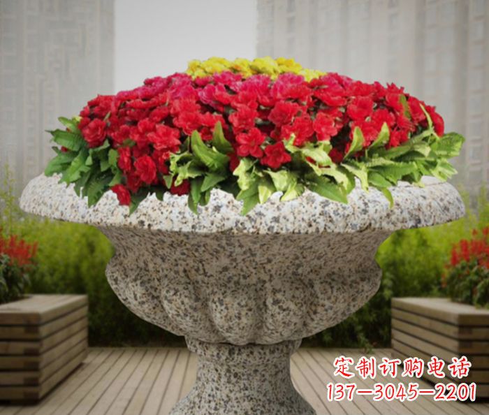 烟台花岗岩花盆小区石雕 (3)