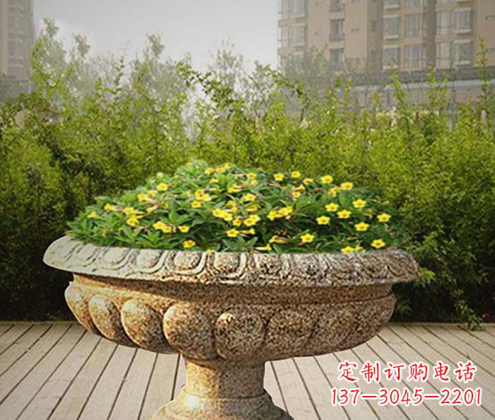 烟台花岗岩花盆小区石雕