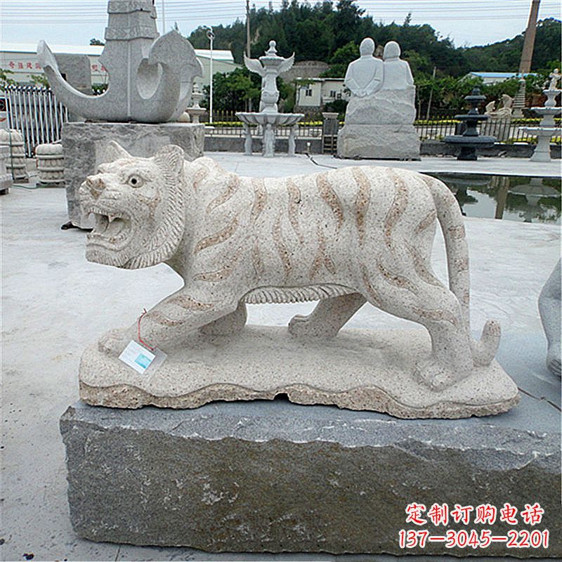 烟台花岗岩老虎石雕,精美细节精雕细琢