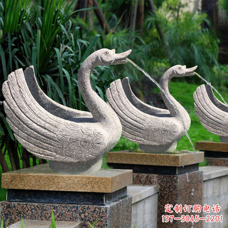 烟台尊贵的花岗岩天鹅喷水雕塑