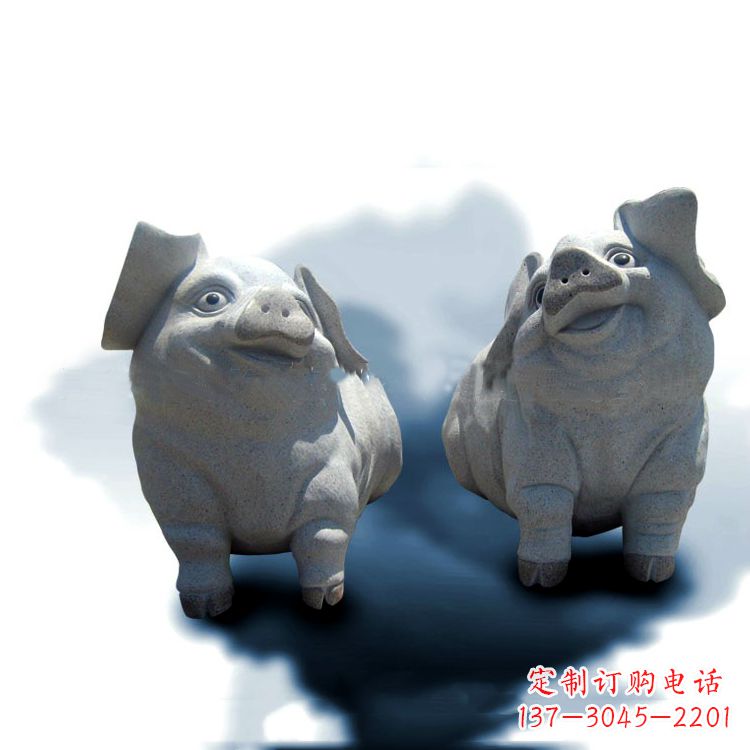 烟台花岗岩动物雕塑-可爱的福猪