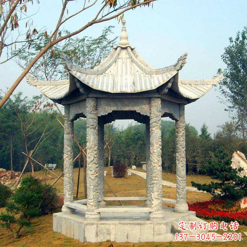 烟台打造精美的花岗岩庭院石凉亭雕塑