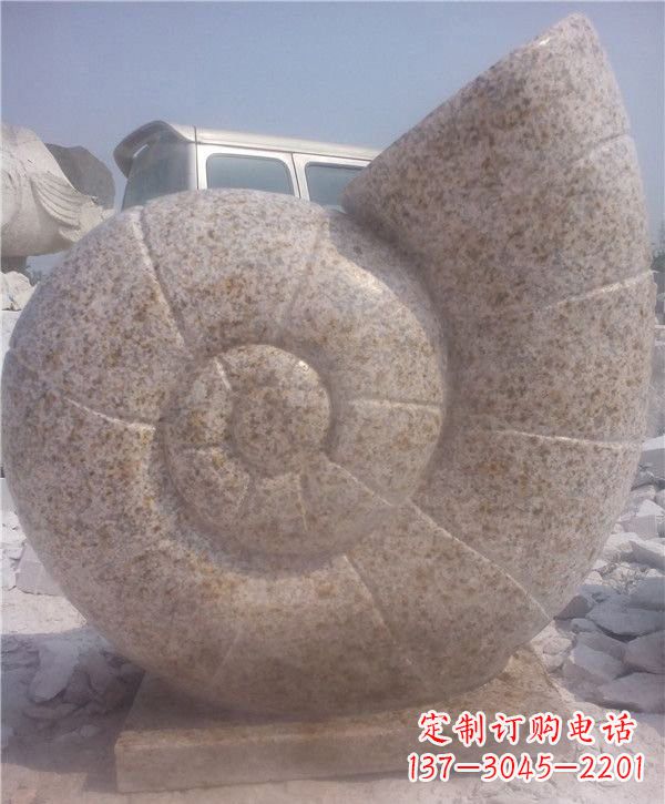 烟台花岗岩蜗牛石雕|质感细腻的蜗牛雕塑