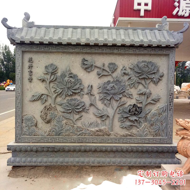 烟台精致影壁雕塑,贵宾大门落成仪式与祥和气息并存