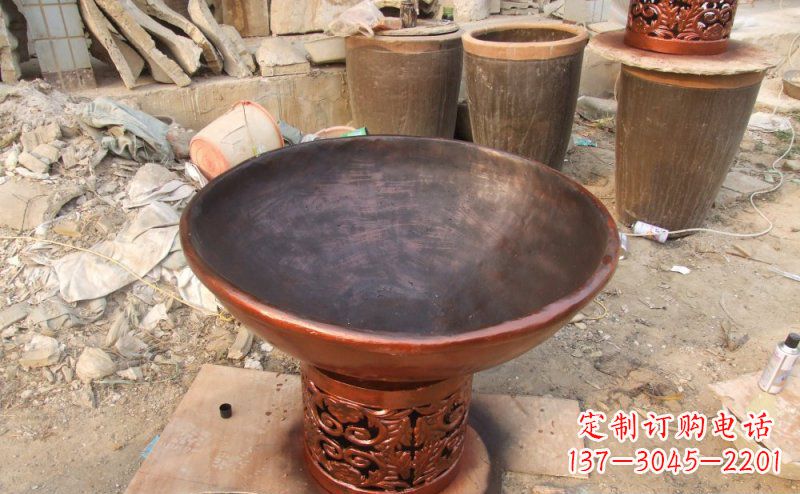 烟台花盆公园景观铜雕