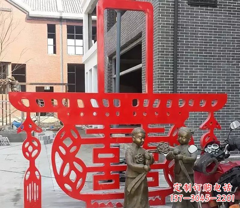 烟台花篮剪纸雕塑不锈钢