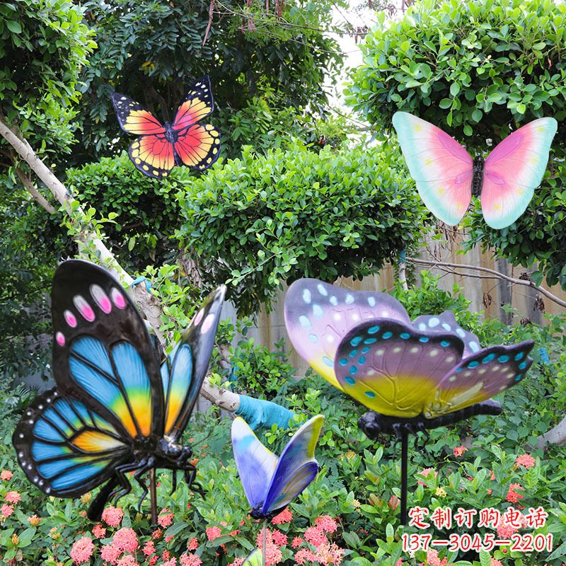 烟台花园玻璃钢仿真蝴蝶雕塑摆件
