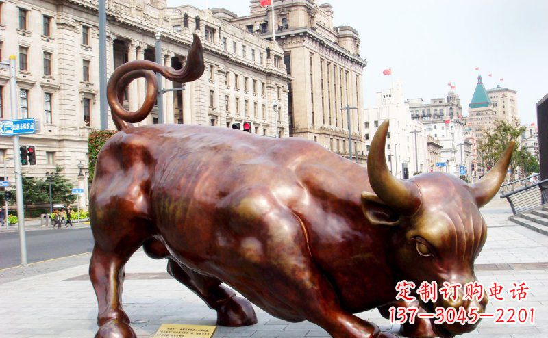 烟台华尔街牛招财牛铜雕,拥有力量的象征