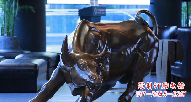 烟台华尔街牛招财铜雕——精美装点空间,招财进宝