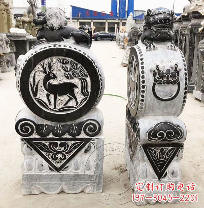 烟台黄山石雕门墩石