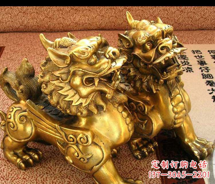 烟台黄铜故宫镇宅麒麟