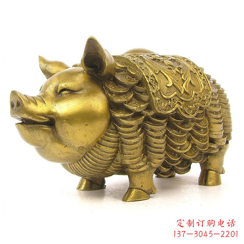 烟台欢迎招财猪,用黄铜打造新年祝福