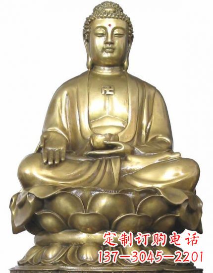 烟台黄铜如来佛塑像