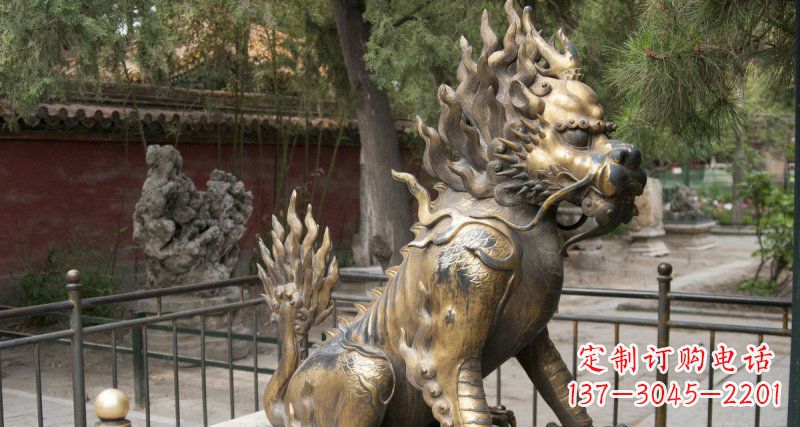 烟台黄铜铸铜麒麟雕塑