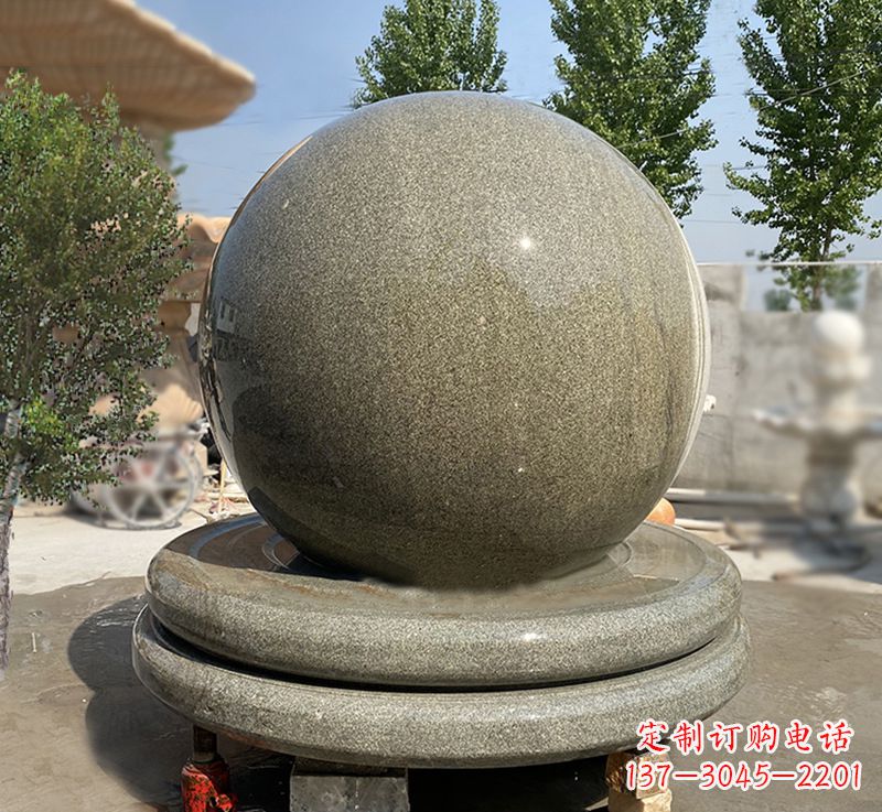 烟台品质保障黄锈石风水球雕塑