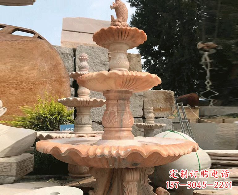 烟台黄锈石喷泉雕塑