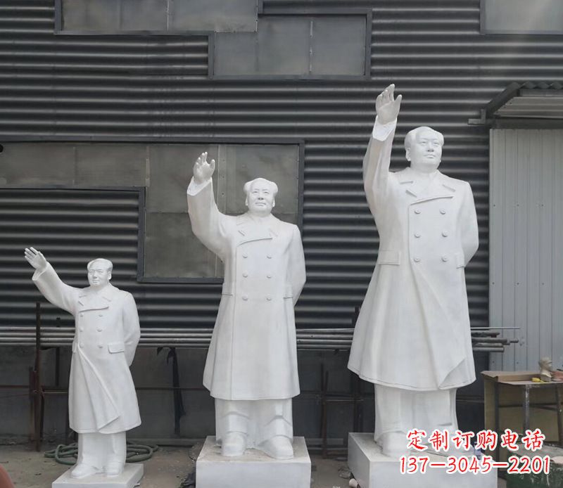 烟台追随主席足迹,收藏挥手毛主席校园伟人石雕