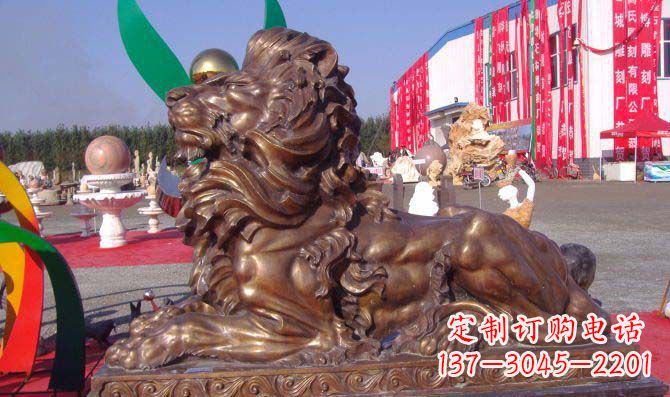 烟台汇丰西洋狮子铜雕,精美华贵