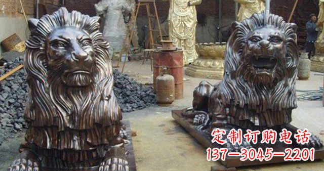 烟台汇丰铜狮子雕塑,令人叹为观止