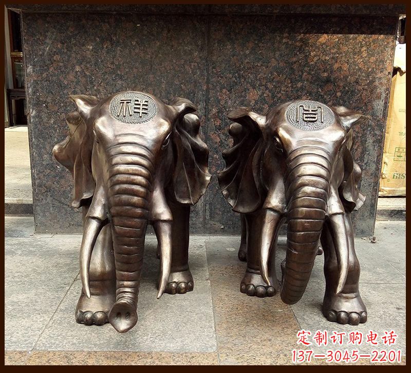烟台吉祥大象铜雕222
