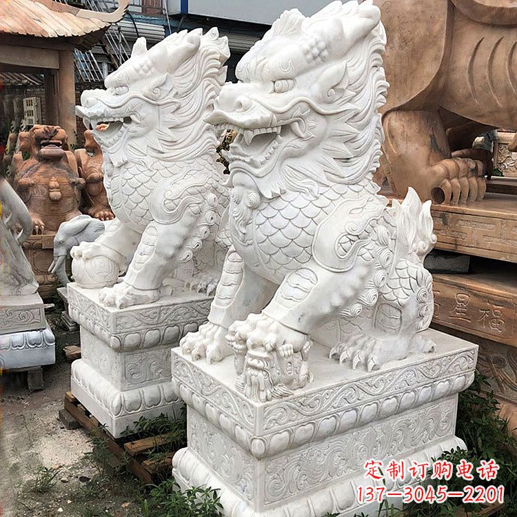 烟台吉祥纳福麒麟石雕