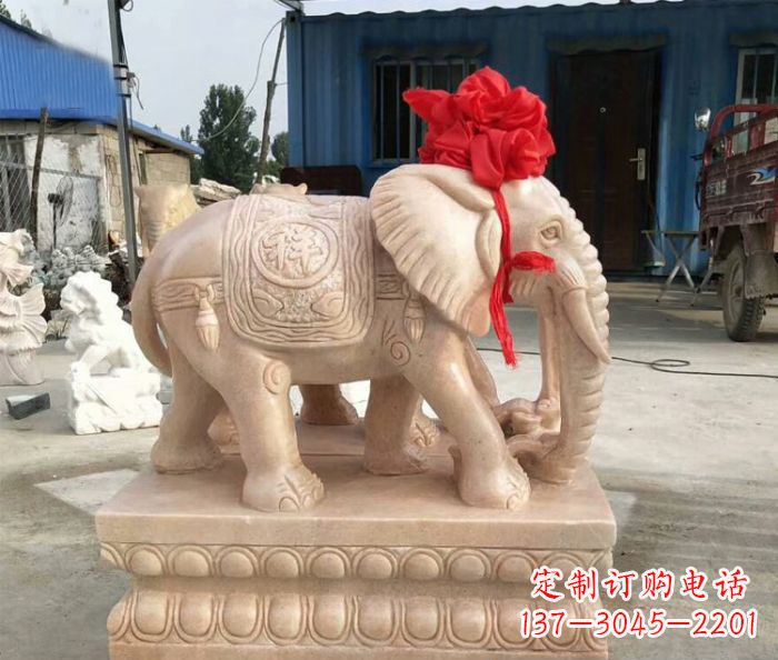 烟台欣赏晚霞红,给家里添大象雕塑
