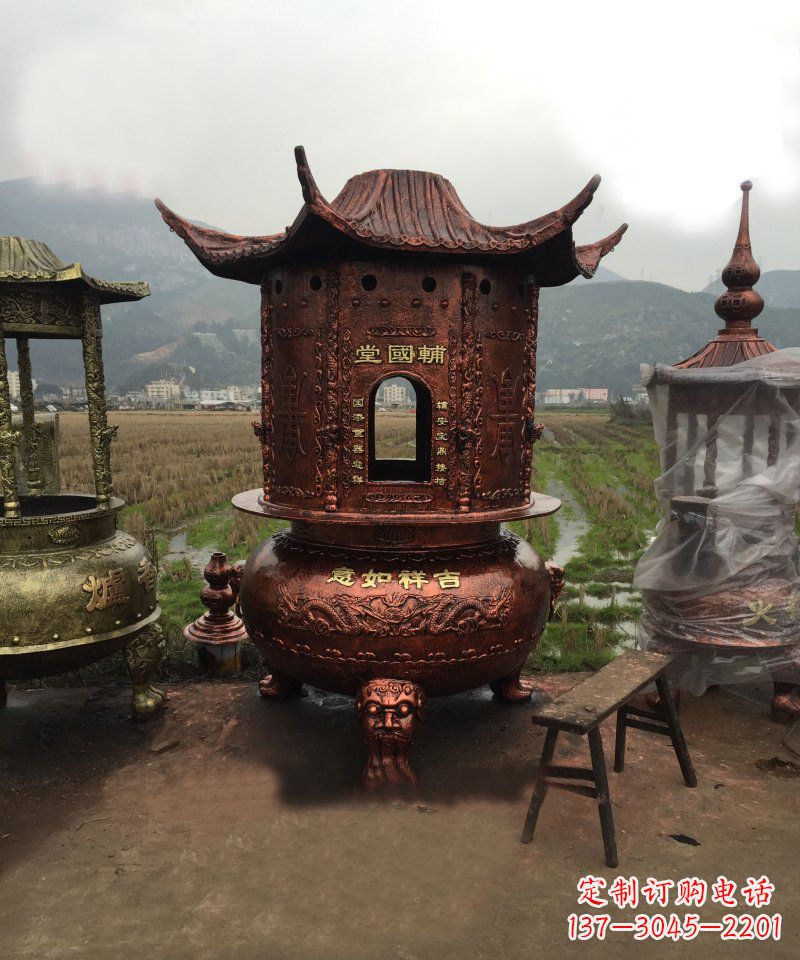 烟台锻铜吉祥如意香炉雕塑