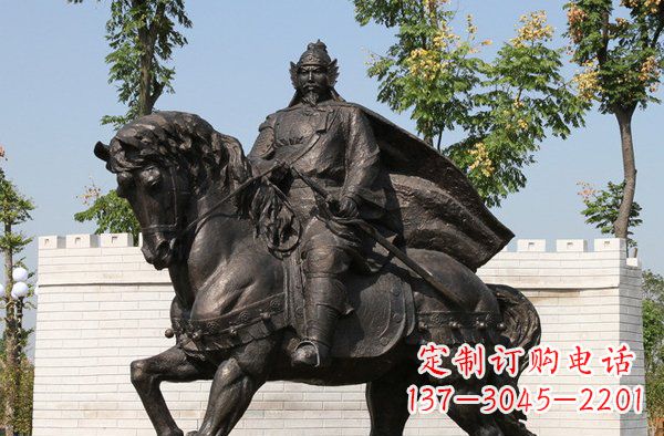 烟台将军骑马古代人物铜雕