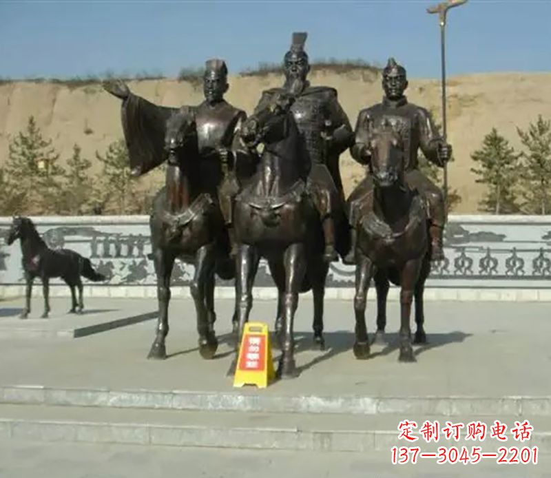 烟台中领雕塑:骑马广场铜雕作品