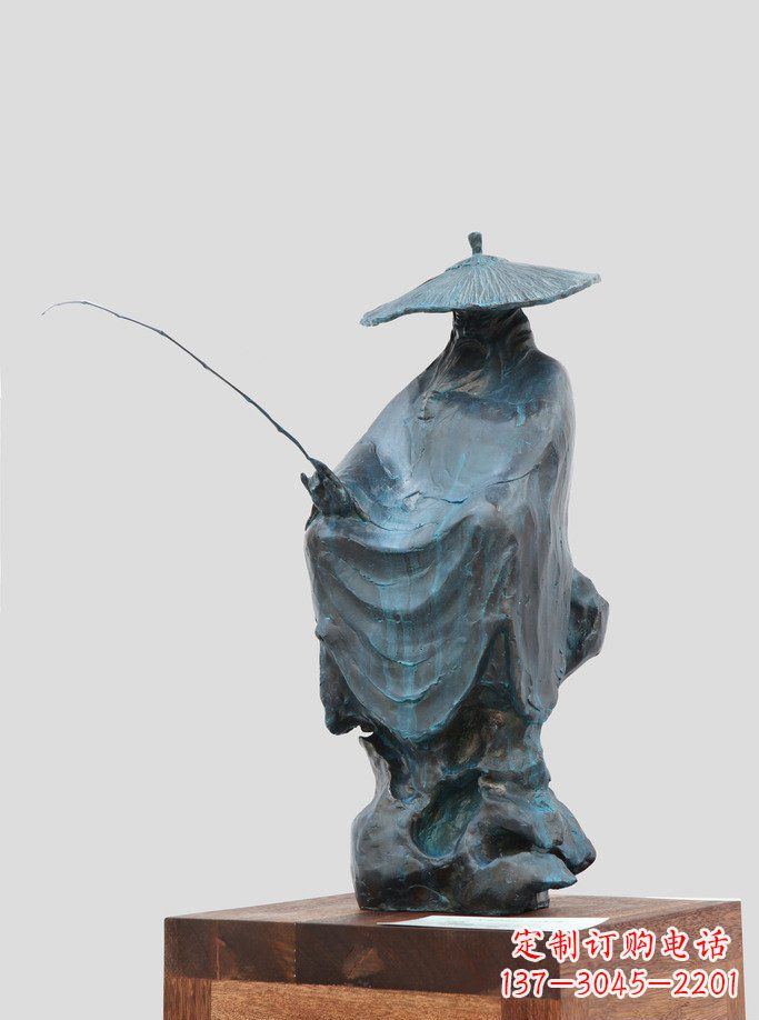 烟台中领雕塑:精美古典雕塑——姜太公钓鱼铜像